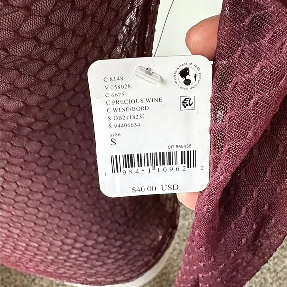 NWT Free People Minding My Business sheer textured long-sleeve top - Picture 4 of 5